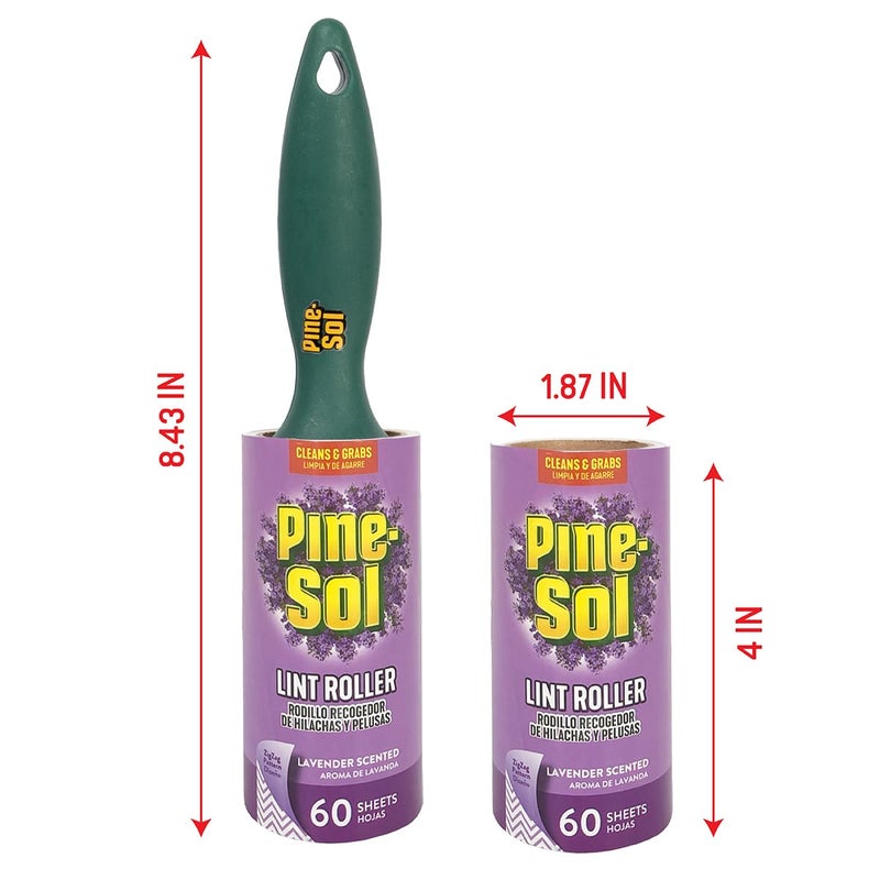 Pine Sol Pine-Sol Scented Lint Roller â€“ Lavender, 60 Super Sticky Sheets â€“ Fabric Safe, Zig-Zag Pattern - Image 3